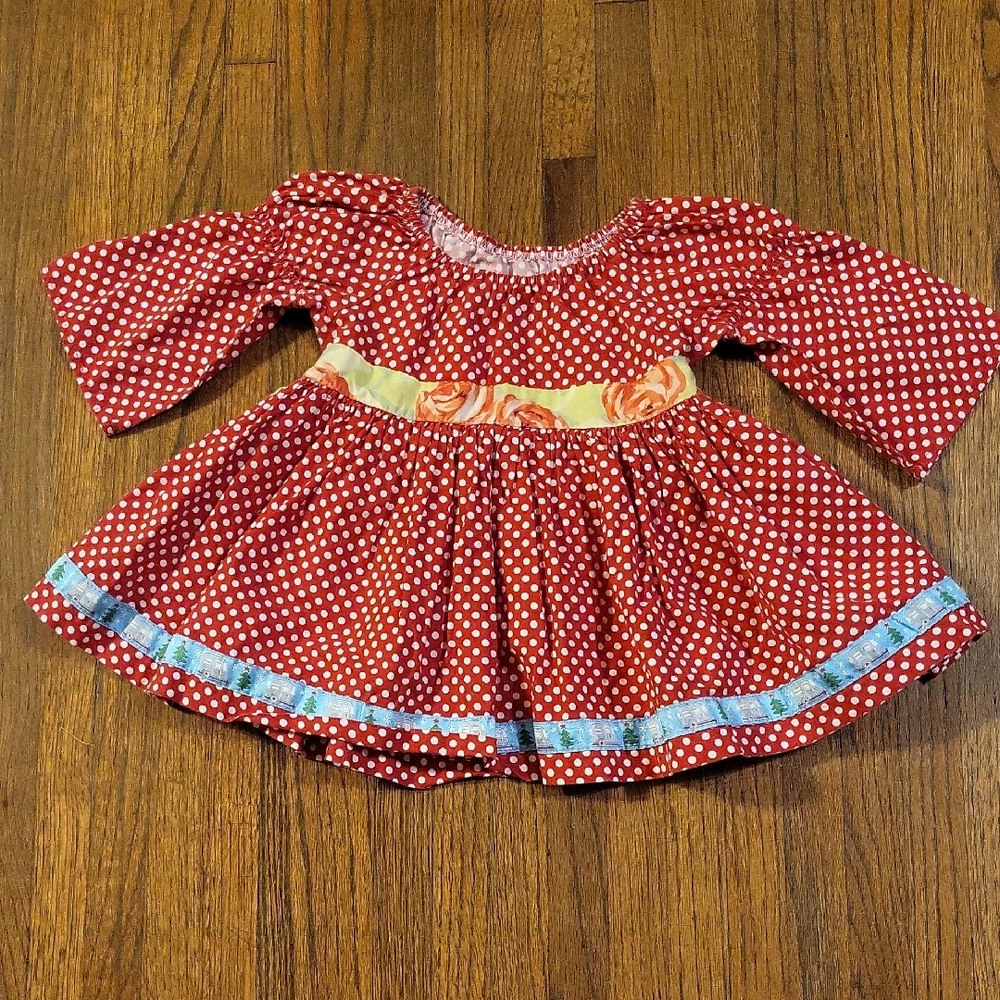 Matilda Jane Platitum Red and White Polka Dot Dress With Festive Trim